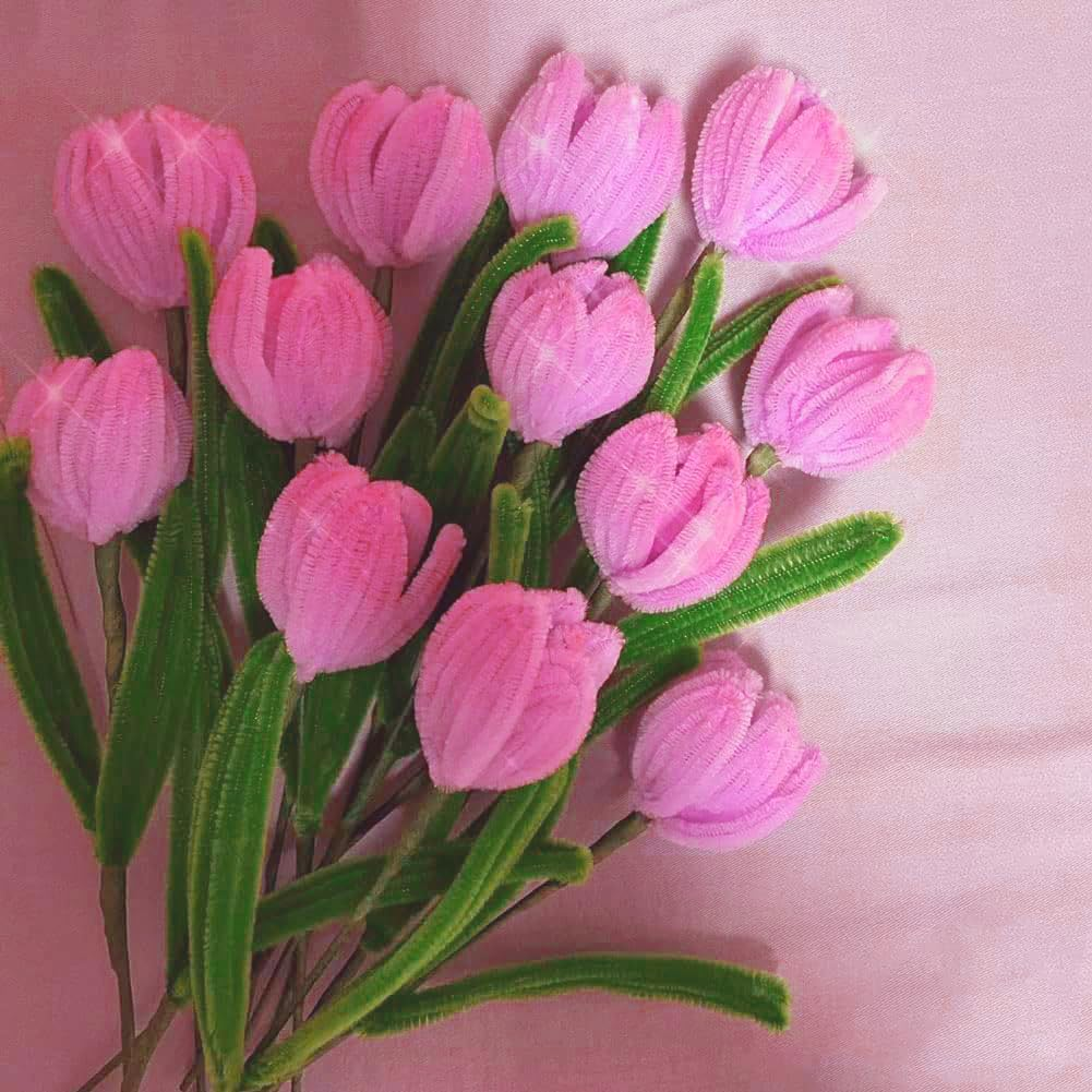 100Pcs Pink Pipe Cleaners Chenille Stem for DIY Crafts,Arts,Wedding,Home,Party,Valentine'S Day Holiday Decoration 6 Mm X 12 Inch - 100Pcs Brown image number 5