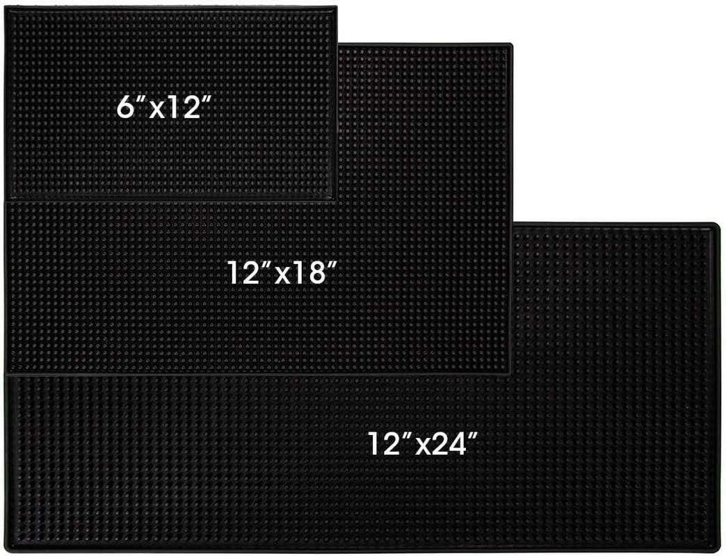 3Pcs Bar Mat Barber Mats for Clippers - Quality Rubber Service Spill Nonslip Flexible Barber Work Station Restaurant Service Mat (3Pcs, 12&times;6 Inch, 18&times;12 Inch, 24&times;12 Inch) image number 1
