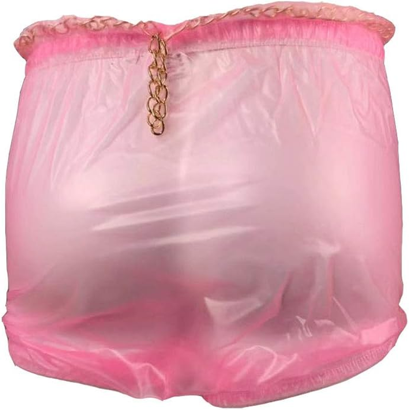 Haian Pull-On Locking Plastic (PVC&EVA) Pants (Transparent Pink, Xx-Large) image number 2