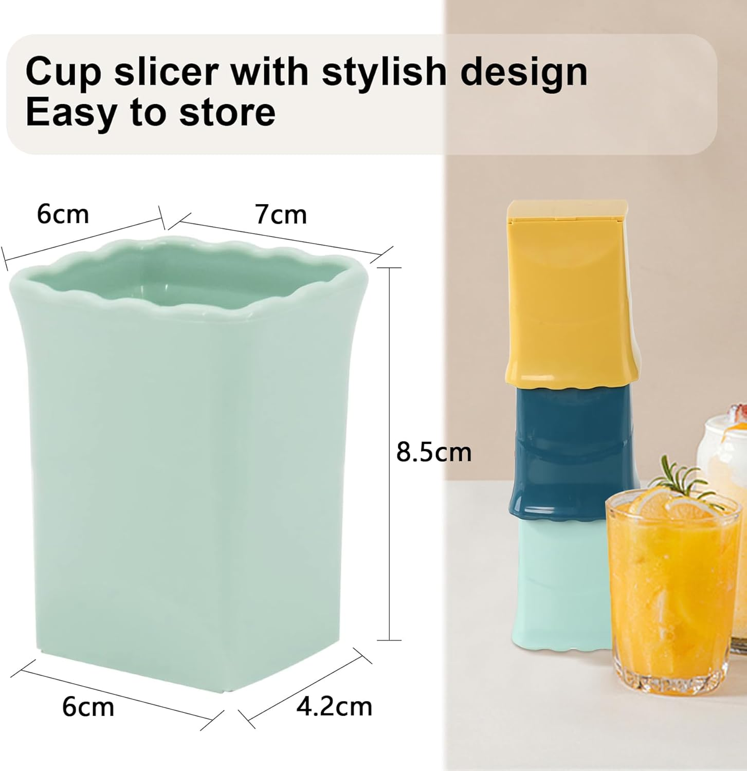 4 PCS Cup Slicer, Stainless Steel Egg Stainless, Strawberry Slicer, Mini Fruit Slicer Cup, Quickly Making Fruit Vegetable Salad, Creative Convenient Kitchen Gadget image number 1