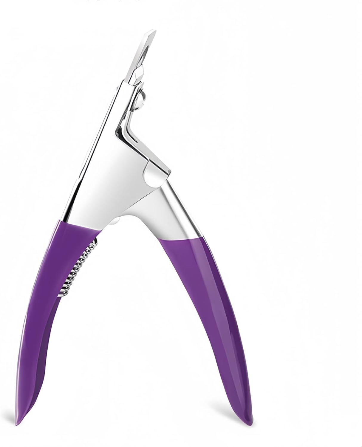 Acrylic False Nail Clipper: Adjustable Fake Nail Stainless Trimmer for Salon Home Nail Art, U-Shaped Acrylic Nail Cutters for Nail Tips (Purple)