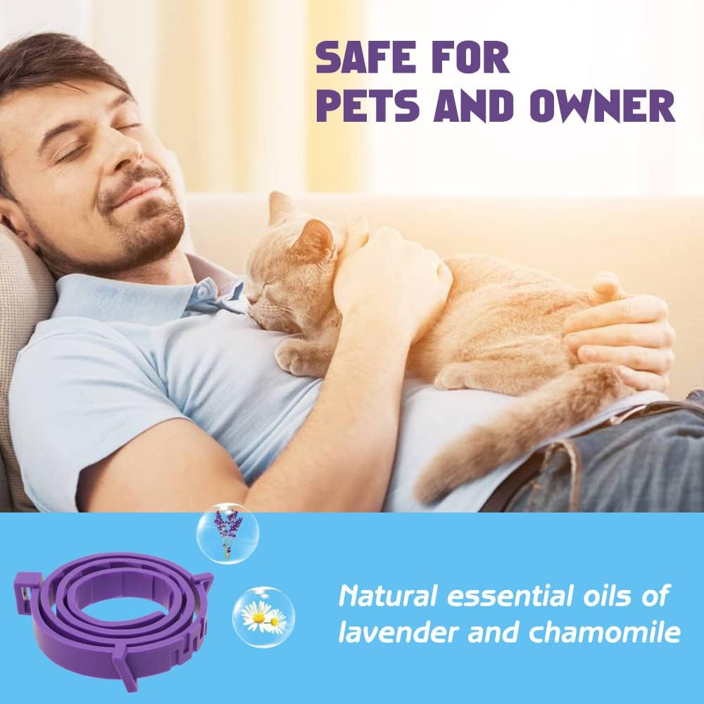 6 Pack Calming Collar for Dogs and Cats, Adjustable Cats and Dogs Anxiety Collar for Stress Reliever Relaxing Comfortable, Natural Safe Waterproof, Lasting Calming Effect Cat and Dog Anxiety Relief