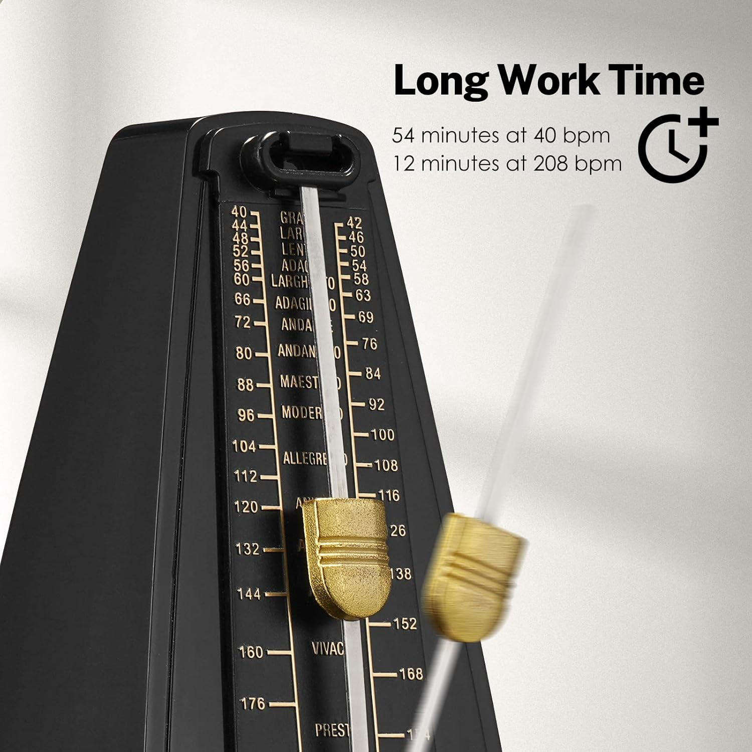 LEKATO Mechanical Metronome, Universal Metronome for Piano, Guitar, Ukulele, Violin and Chromatic, Loud Sound, High Accuracy Track Beat and Tempo for Musician image number 3