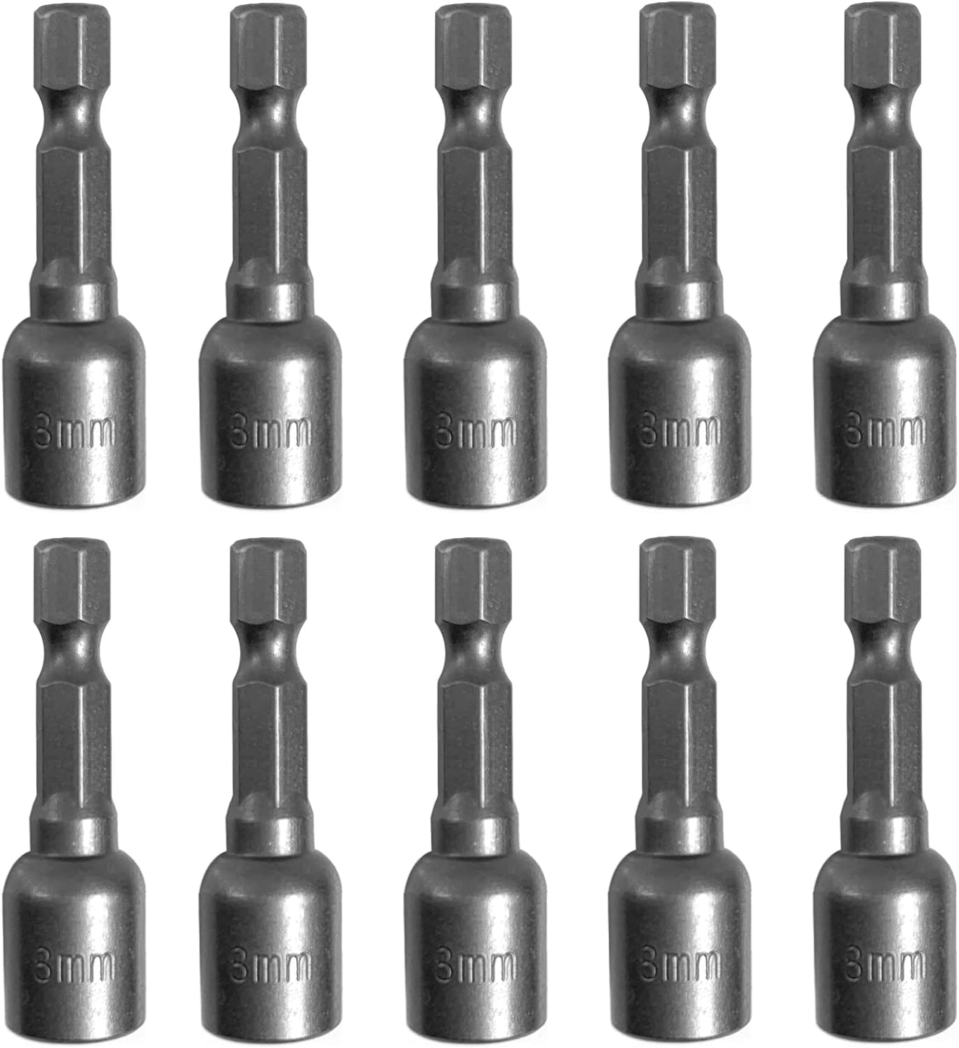 5/16'' Nut Driver Bit Sets 10PCS, 5/16 Inch Nut Driver Hex Shank Quick Change Socket Nut Impact Driver Adapter Alloy Steel image number 3