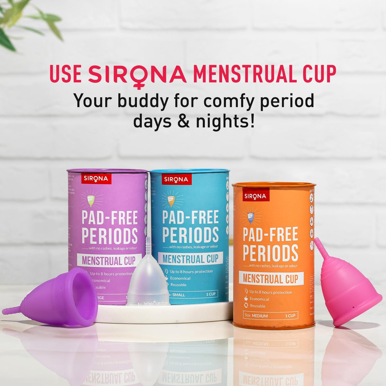 Sirona Reusable Menstrual Cup Large | Reusable Period Cup | Tampon and Pad Alternative | Super Heavy Flow image number 3