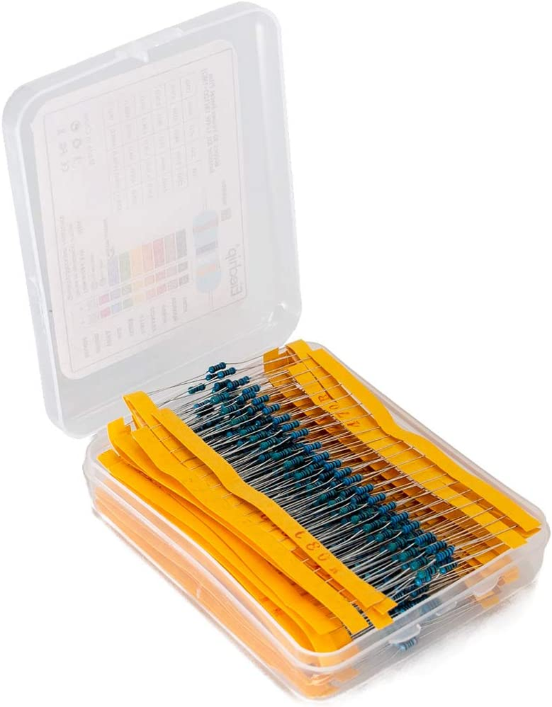 UTSAUTO 600Pcs 30 Values Metal Film Resistor Kit 1/4W 1%(100&Omega;-1M&Omega;) image number 2