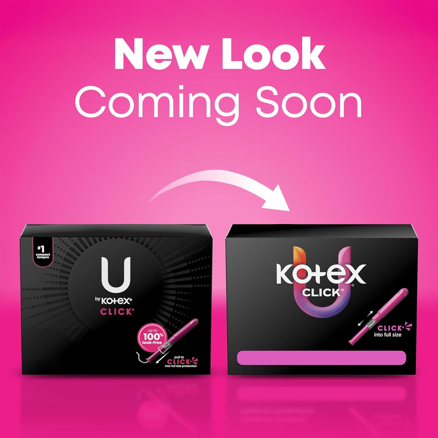U by Kotex Click Compact Tampons, Regular Absorbency, Unscented, 45 Count (Packaging May Vary) image number 3