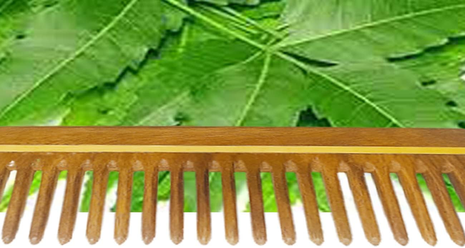 Wide Tooth Comb | Wooden Comb for Men & Women for Hair Growth | Curly Hair Detangler | anti Dandruff Comb (Pack of 1) 14 Cm image number 3