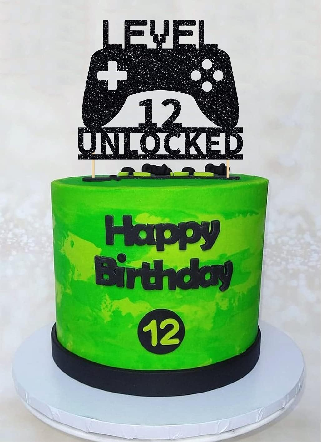 Level 12 Unlocked Cake Topper 12Th Birthday Cake Topper Video Game Controller Theme Cake Decorations Party Supplies