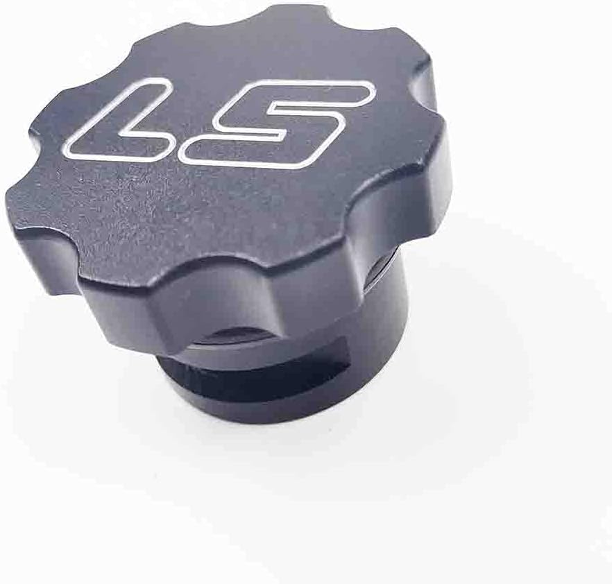 For LS Engines Oil Cap &ndash; CNC Machined Billet 6061 Aluminum Replacement for GM LS1 LS2 LS3 LS6 LSX Swapped Engines &ndash; Black Anodized Finish with Laser-Engraved Logo, Includes O-Ring Seal image number 1