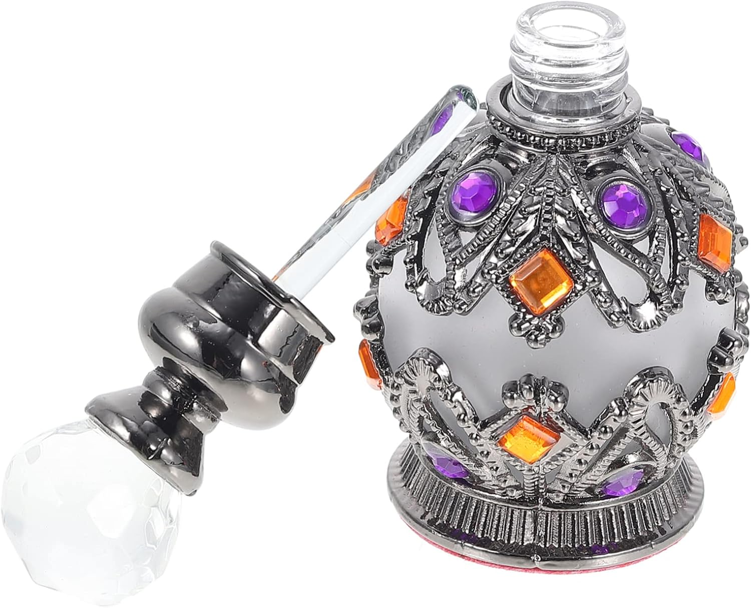 15Ml Vintage Black Sphere Essential Oil Bottle Perfume Storage Bottle Portable Glass for Travel and Decoration