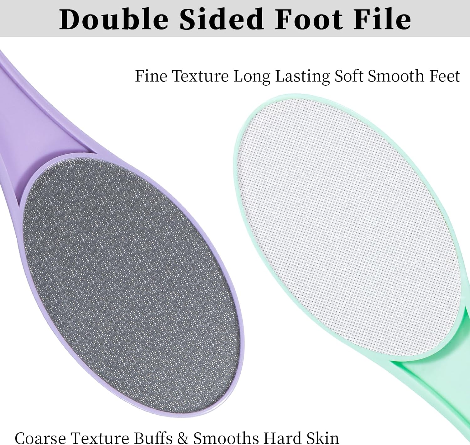 Nano Glass Foot File Callus Remover, 2 Pack Hard and Dead Skin Remover for Feet, Double Sided Foot Scrubber Hygienic Pedicure Tool, Hair Eraser for Softer and Smoother Feet Hands, Blue Purple image number 2