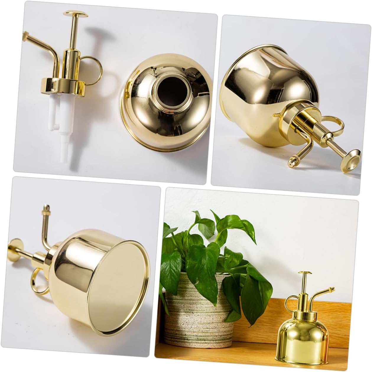 Yardenfun Retro Sprinkler Kettle Vintage Plant Spritzer for Succulent Care Stainless Watering Bottle Pump Function for Indoor Small Plant Watering image number 6