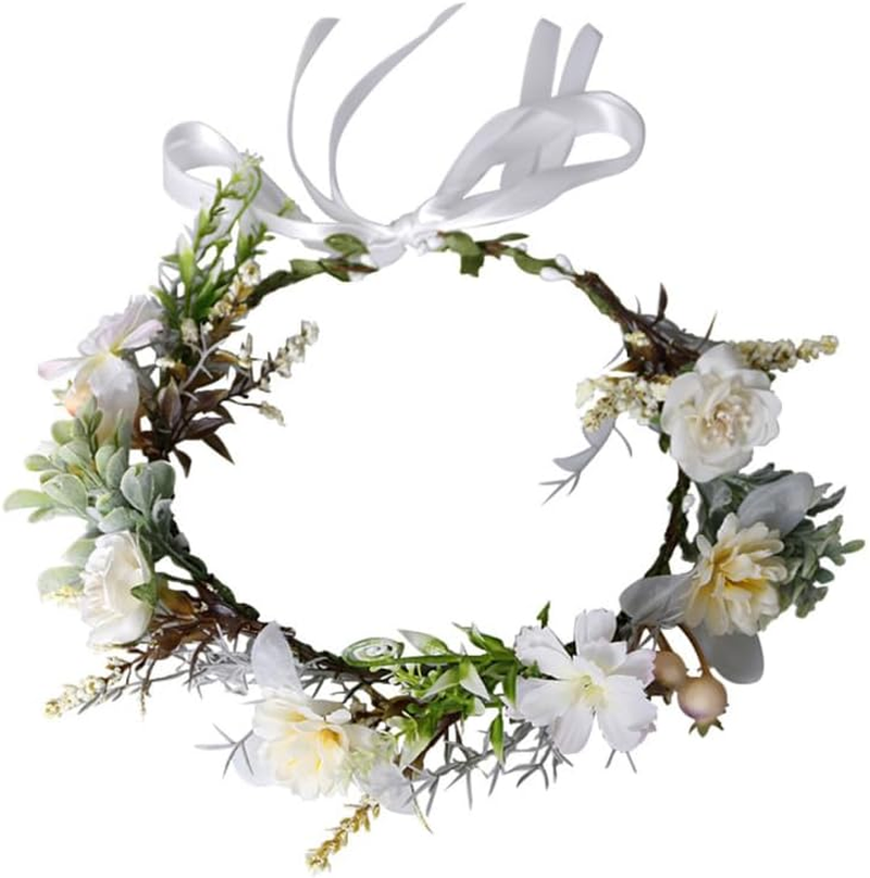 FOMIYES Simulated Flower Hair Accessories Lightweight Floral Headband for Brides Wedding Party Photo Shoots Cosplay Headwear for Girls image number 4