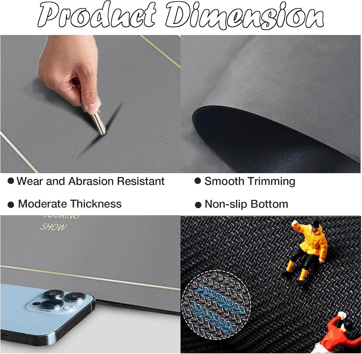 Bath Mat, Super Absorbent Bathroom Rug, Quick Dry Bathroom Floor Mat Shower Rug for in Front of Bathtub, Sink, Bathtub, Shower, 50X80 Cm (Grey) image number 5