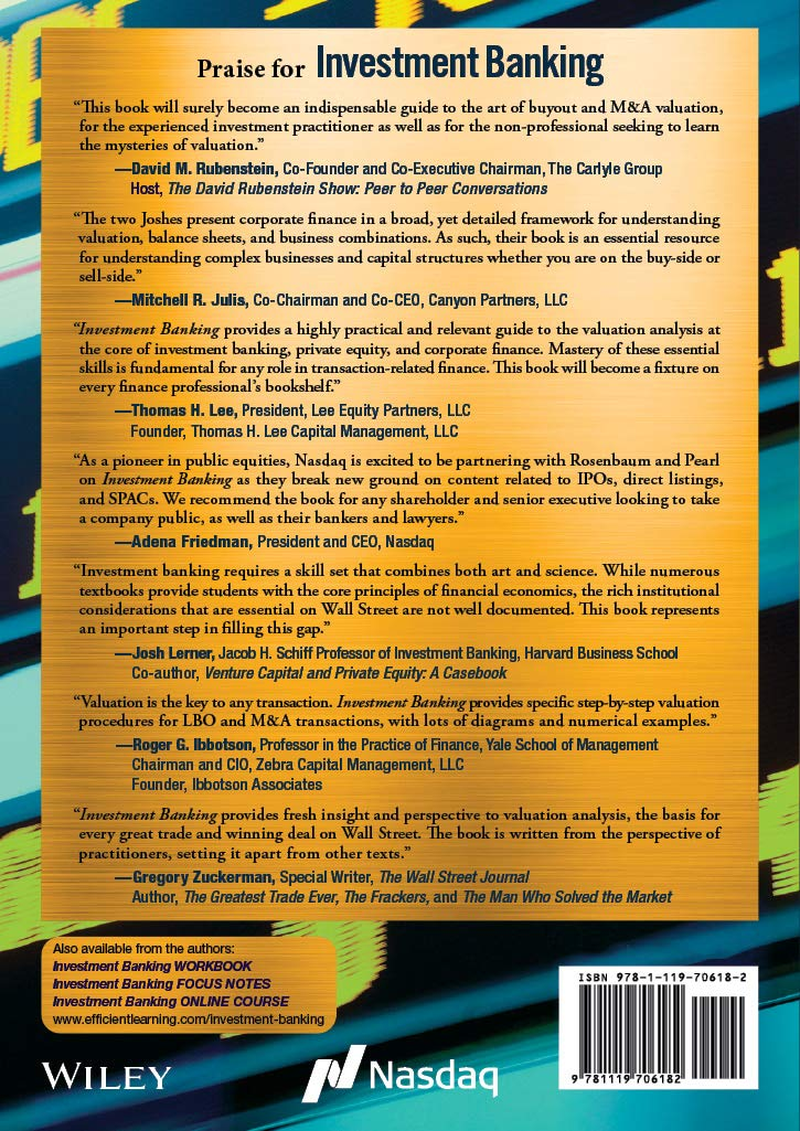 Investment Banking: Valuation, Lbos, M&A, and Ipos