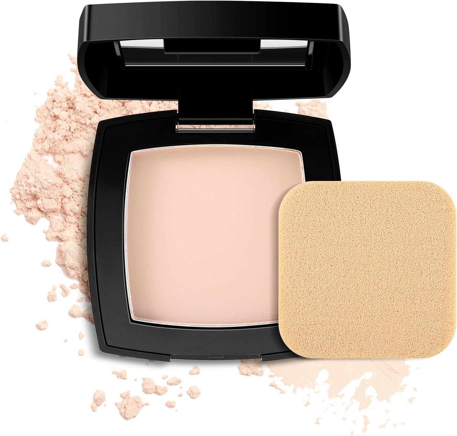 Setting Powder, Oil Control Pressed Powder, Long-Lasting Matte Face Powder Pore Minimization, Flawless Finishing Powder Makeup, Portable Face Powder Compact with Mirror and Puff