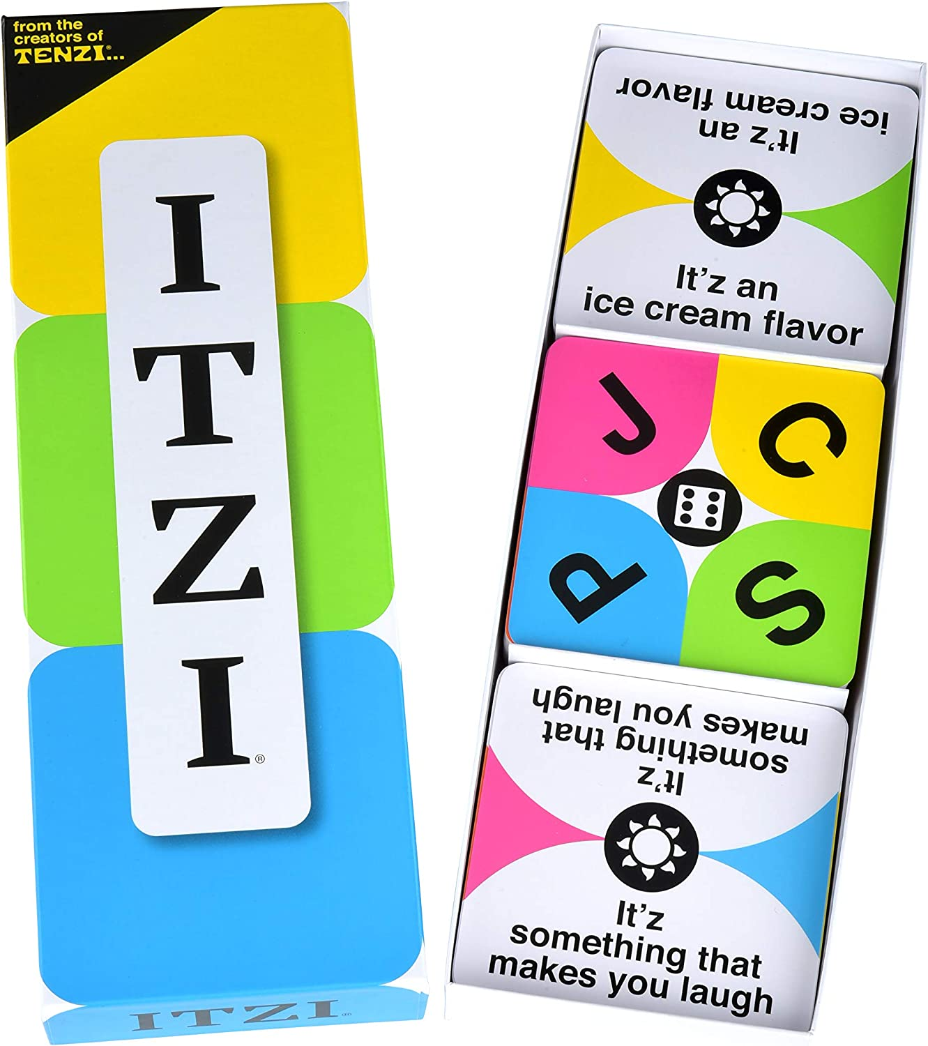 TENZI Itzi-Fast, Fun Creative Word Game-Be the First to Match Your Letter to the Card-Family Party Game for Ages 8+,Multicolor image number 5