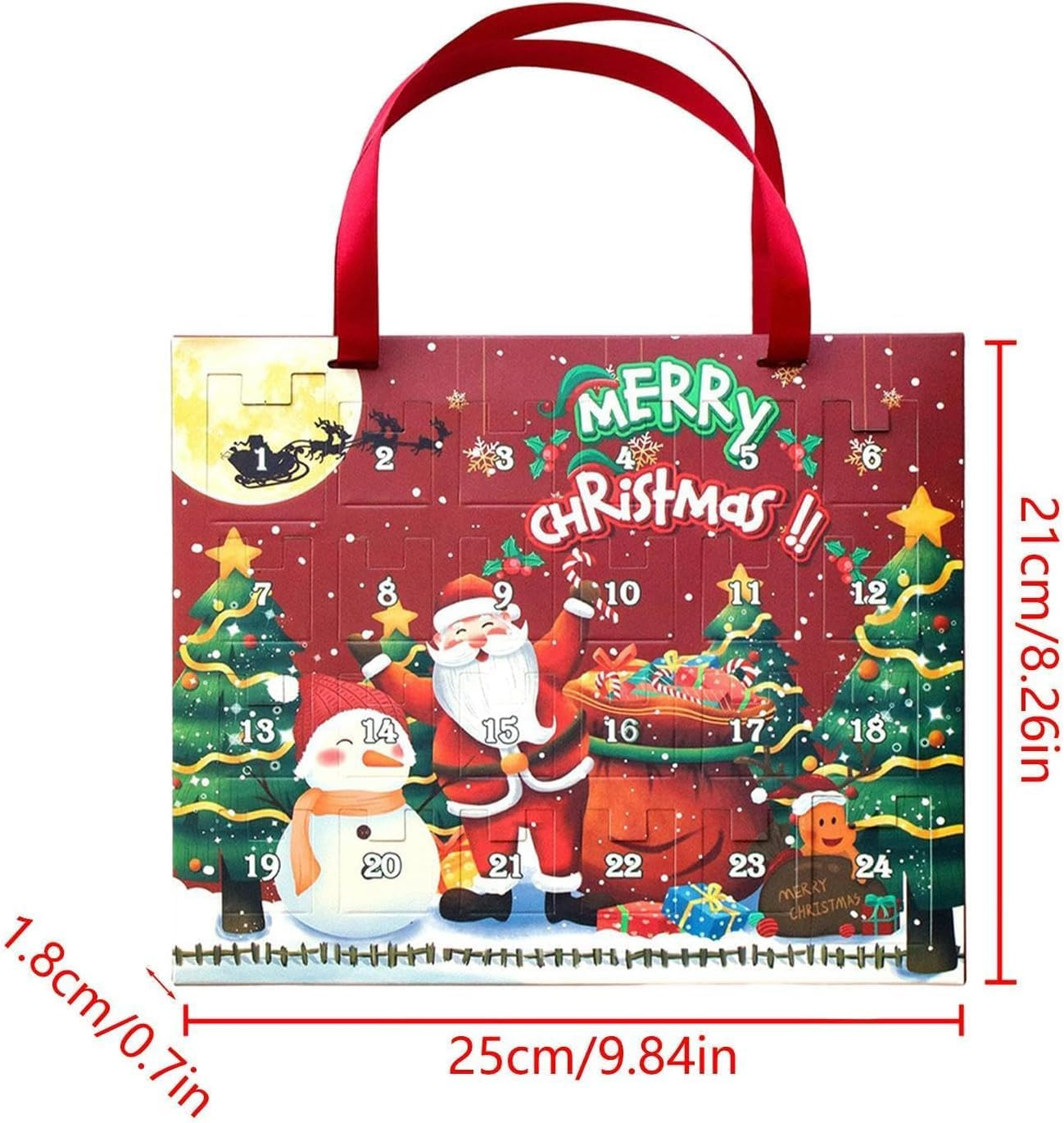 Bracelets Advent Calendar, Bracelets Advent Calendar Kit with 22 Charm and 2 Bracelets, Unique 24 Days Jewelry Christmas Countdown Calendar (Red) image number 4