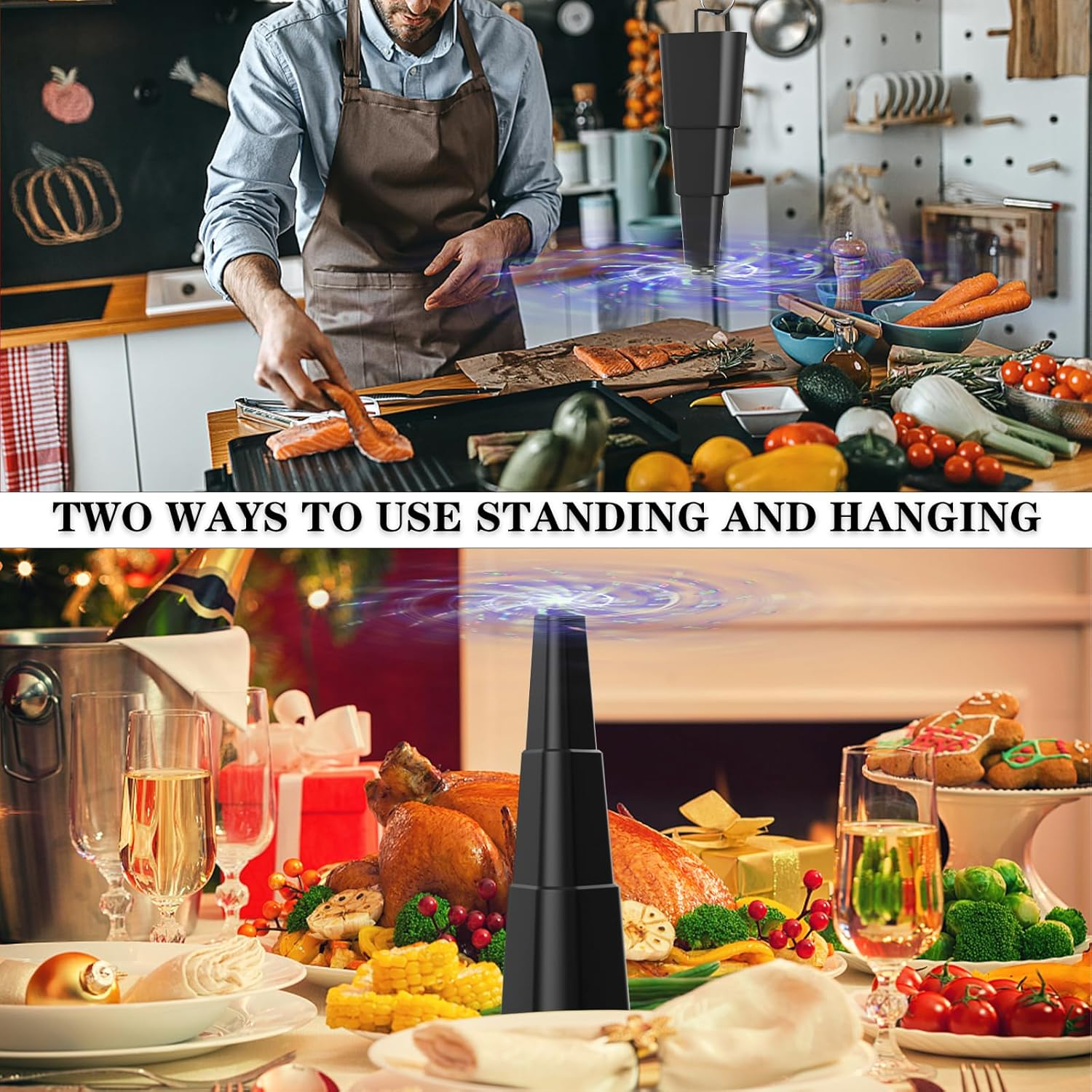 Stretchable Fly Fans for Tables 4 Packs,Portable Outdoor Fan,Food Fan for Indoor Outside,Battery Powered Fly Fan for Picnic,Party,Restaurant,Kitchen and BBQ image number 4