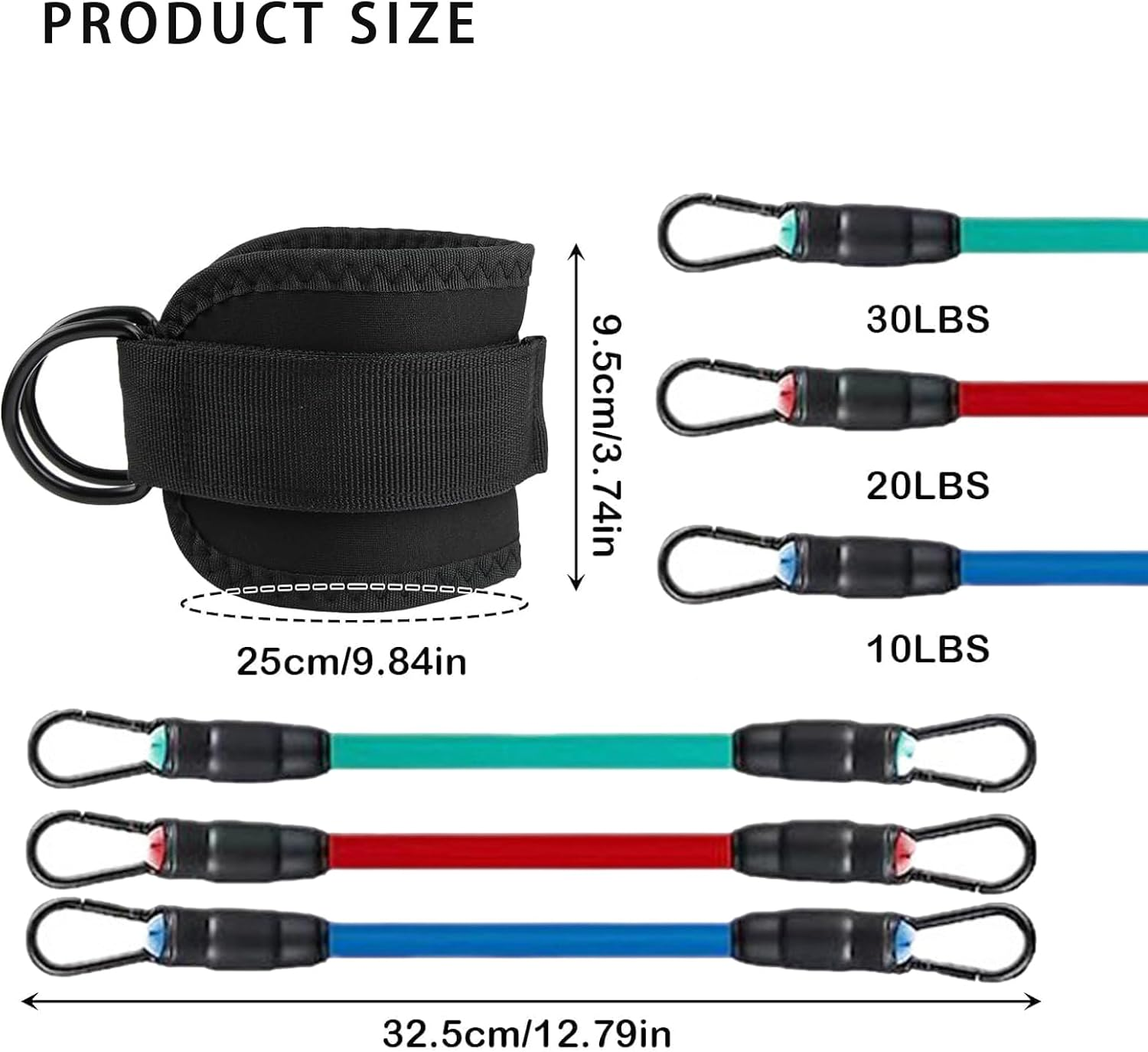 Resistance Bands Set with Ankle Straps, Ankle Resistance Bands with Cuffs, Ankle Bands for Working Out, Glutes Workout and Butt Exercise Equipment for Women Legs and Glutes image number 4