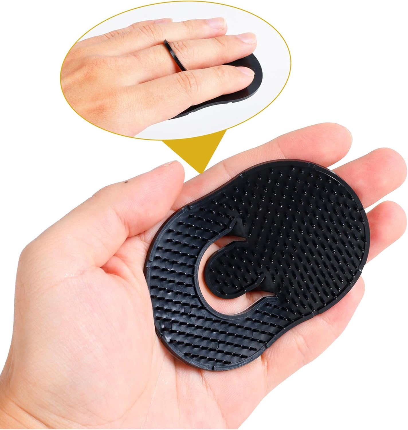 16 Pcs Pocket Palm Combs, Palm Hair Brush, Shampoo Comb, Massager Hair Brush Comb for Men Women (Black) image number 5