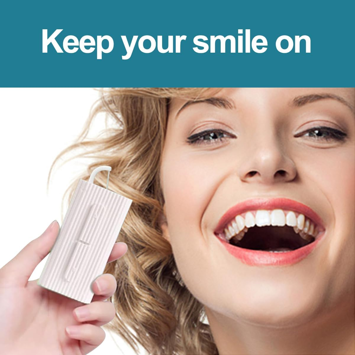 ZANZER White Dental Floss Portable Case, Storage 10 Picks Adult Floss in Box. the Best Tool for Cleaning Teeth and Oral Care. Portable Travel Floss Is Perfect for Dinners,Dating,Travel,Hotels. (White+Pink) image number 2