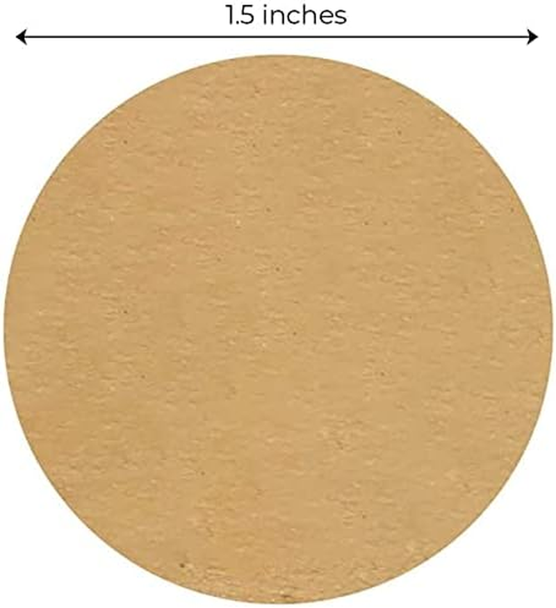 1.5&rdquo; Natural Brown Kraft Stickers (500 per Roll) - round Blank Stickers , Self-Adhesive Handmade Jar Labels for Store Owners, Crafts, Organizing, Jar, and Canning Labels, Price Tags image number 4