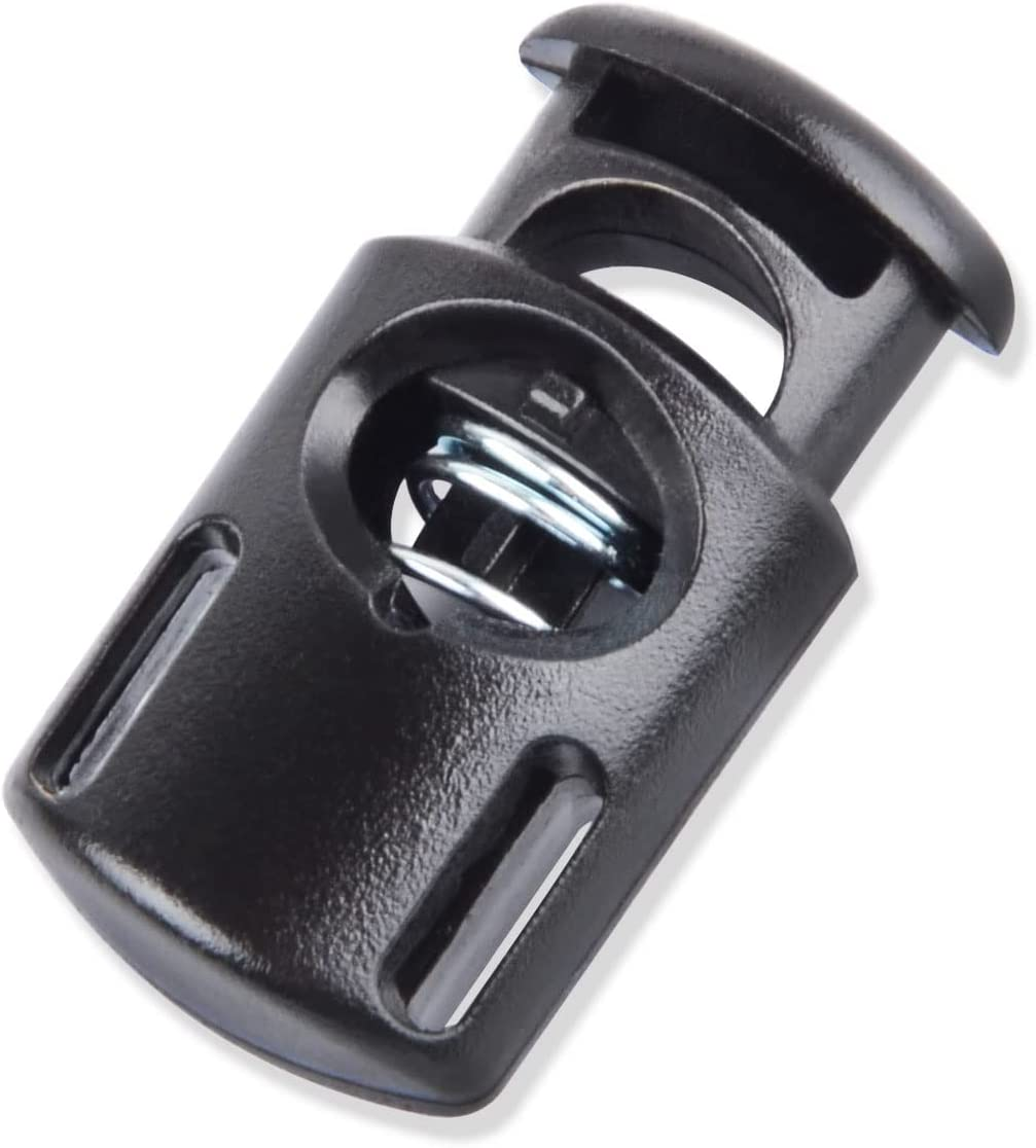 Plastic Cord Locks End Spring Stop Toggle Stoppers Multi-Colour (10PCS Black) image number 6