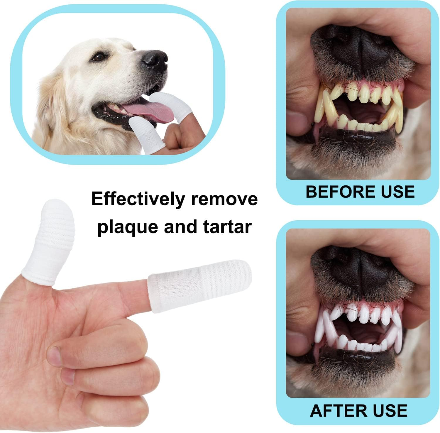 30 PCS Dog & Cat Toothbrush - Washable, Comfortable & Durable 2 Finger Toothbrush Set image number 1