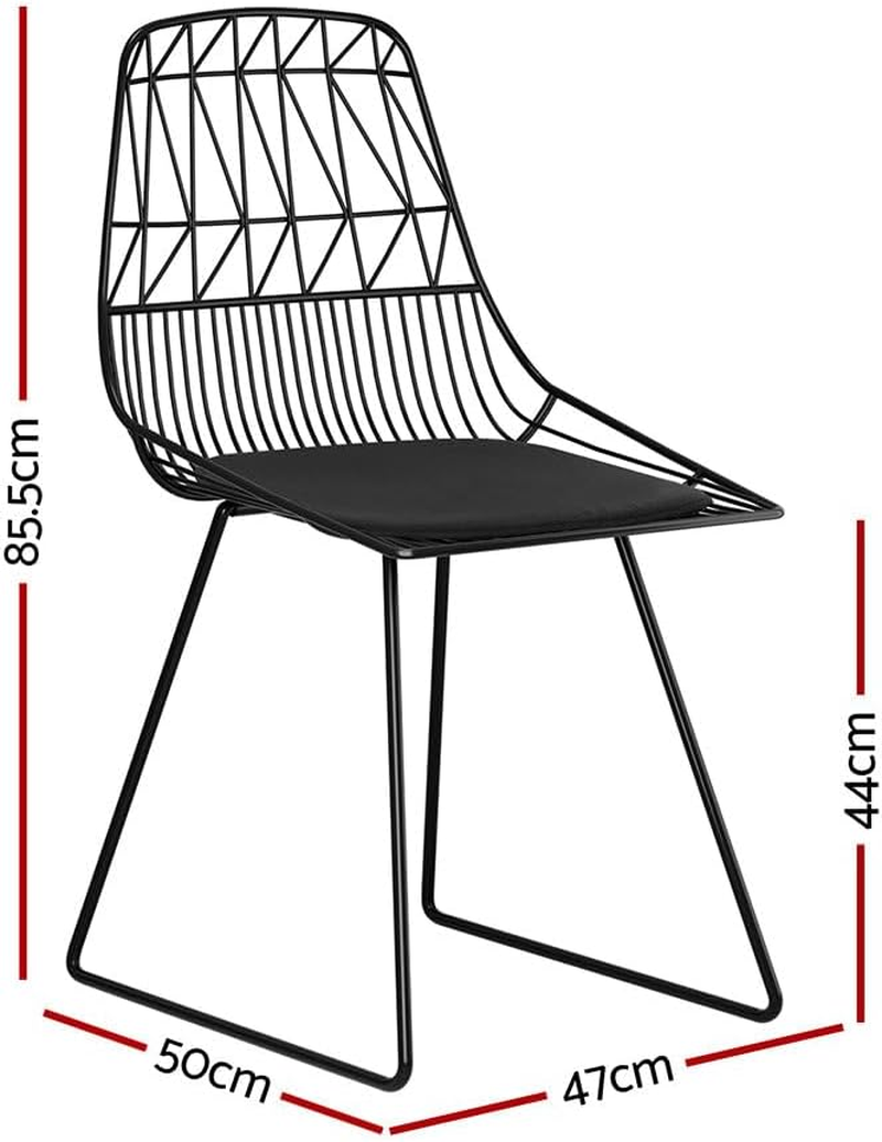 Gardeon Set of 2 Outdoor Dining Chairs, Steel Frame Patio Deck Chair Lounge Garden Furniture Seating Backyard Indoor, Water-Resistant All Weather with Ventilated Backrest Black image number 5