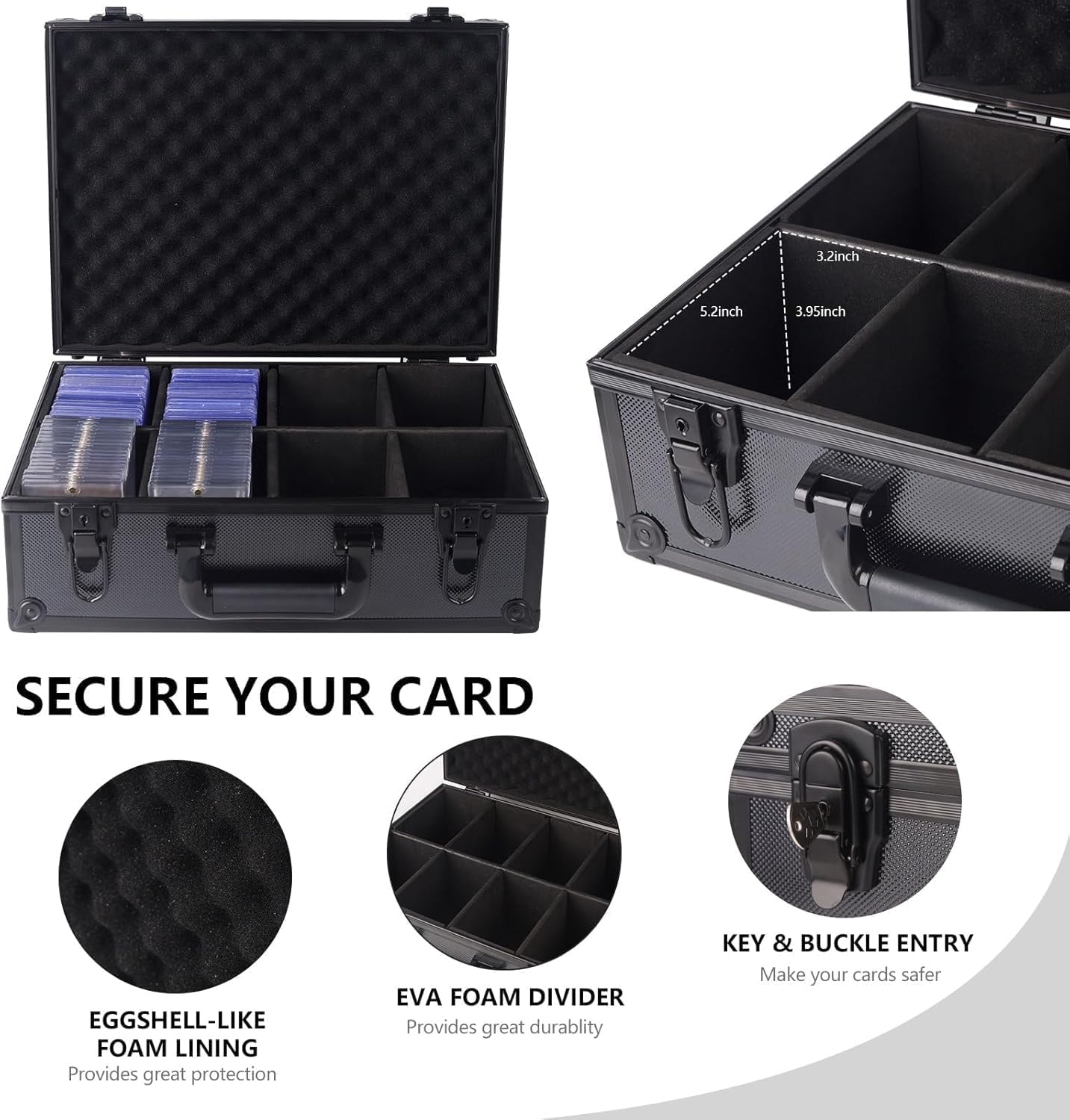 OYES Storage Box for Rigid Card, Trading Card Storage Hard Case Fits PSA BGS MTG FGS & SGC, Sports Collector Storage Boxes for Trading Cards, Baseball, Locakble Carrier Bag Case image number 3