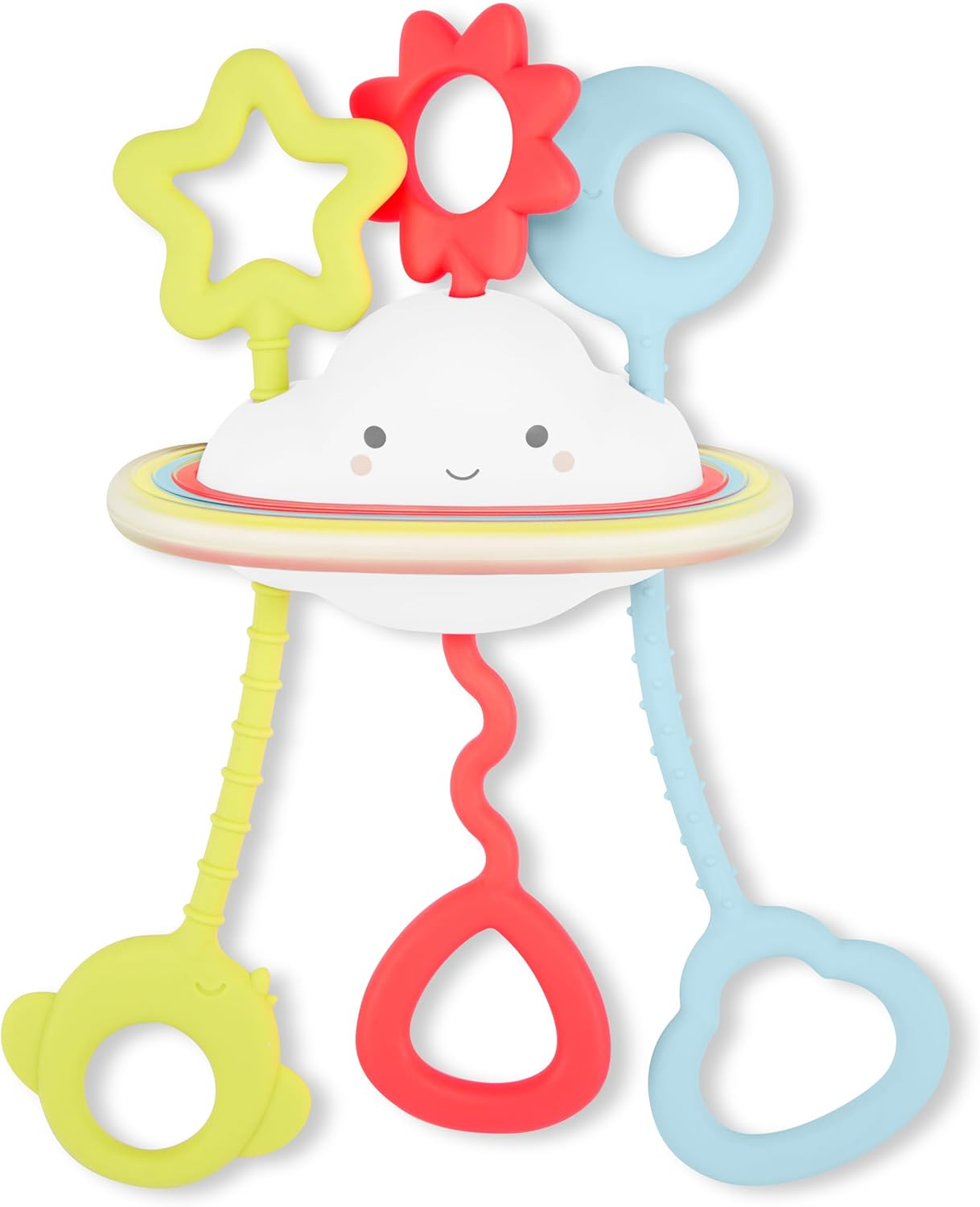 Skip Hop Silver Lining Cloud Pull & Play Baby Sensory Toy for 6+ Months - Soft Silicone Teething Toy - Fine & Gross Motor Skills Development - Tactile Puzzle & Cause-Effect Activity Infants image number 1