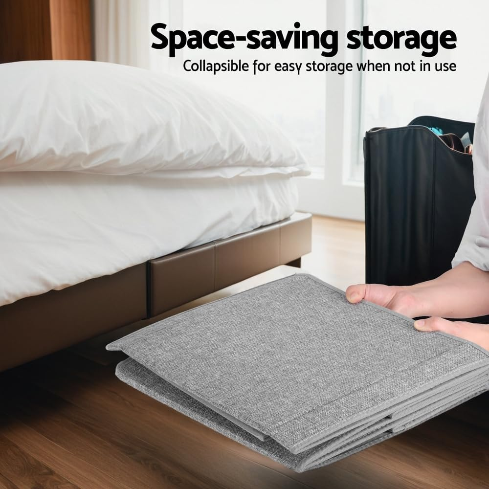 Keezi Large Toy Box Chest Storage with Flip-Top Lid Foldable Organizer Bins Grey image number 5