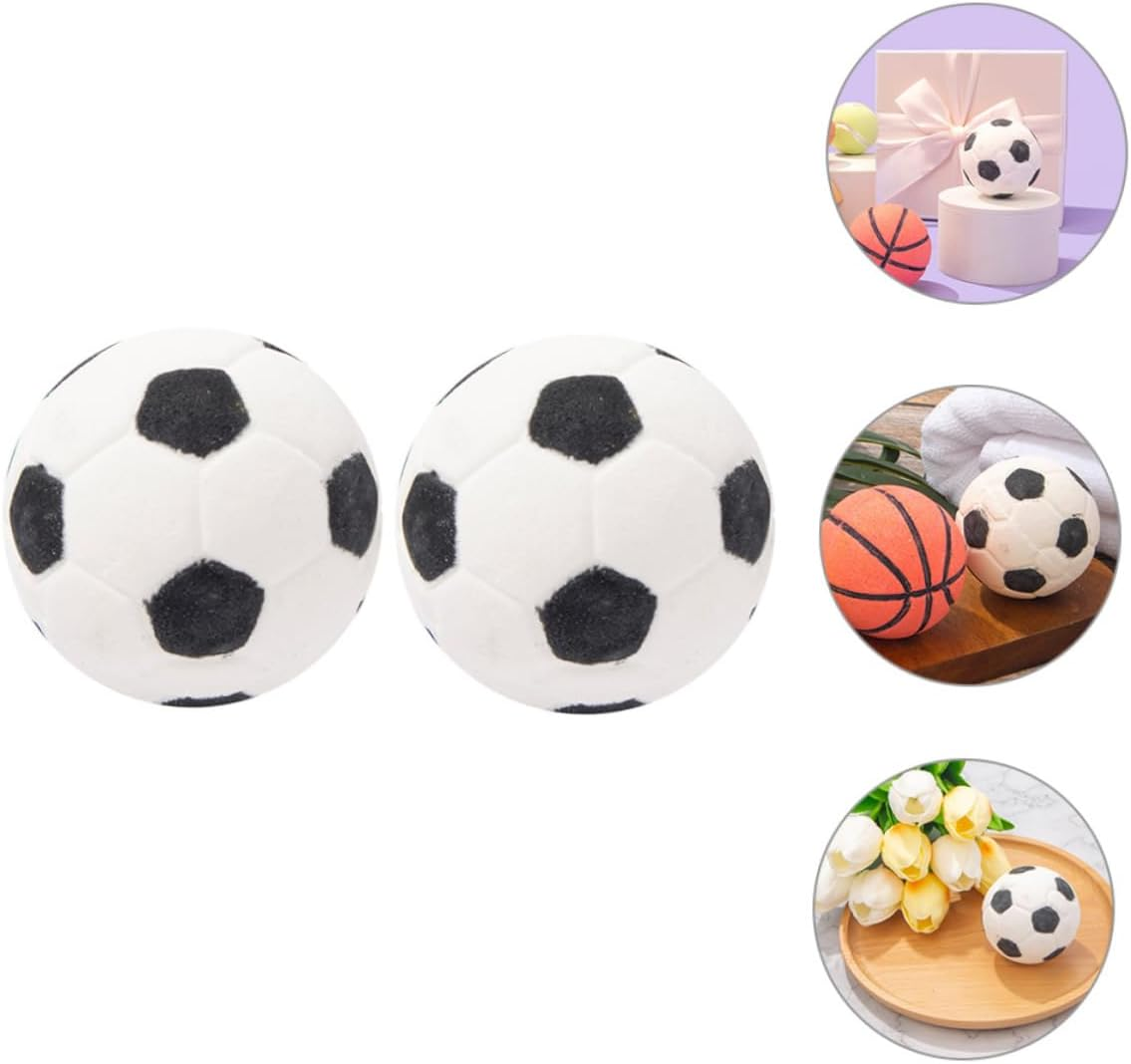 Healeved 2Pcs Football Shape Bath Salt Bomb Bubble Making Bath Soak Balls Portable Moisturizing for Boys and Girls Adults