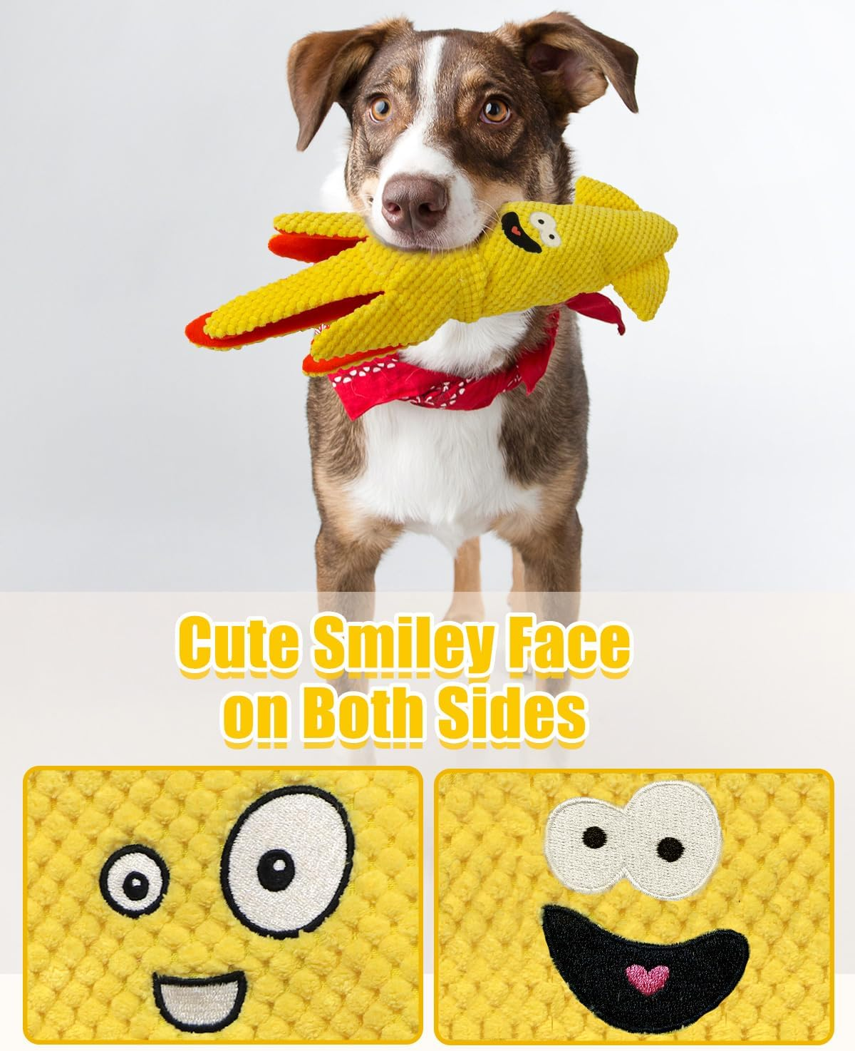 Squeaky Dog Toys No Stuffing Crinkle Plush Water Bottle Toy Interactive Squawking Octopus Pet Chew Toy for Puppy Small Medium Large Dogs (Yellow-Octopus) image number 6