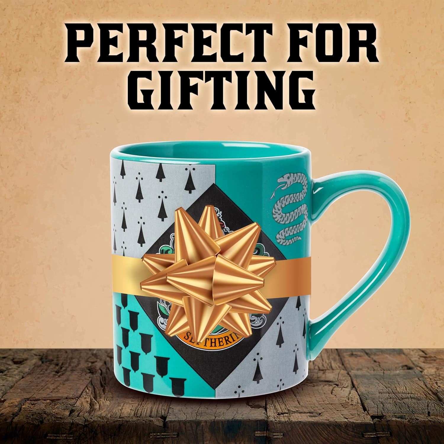 Harry Potter Silver Buffalo HP7032 Slytherin House Crest Ceramic Mug, 14-Ounces