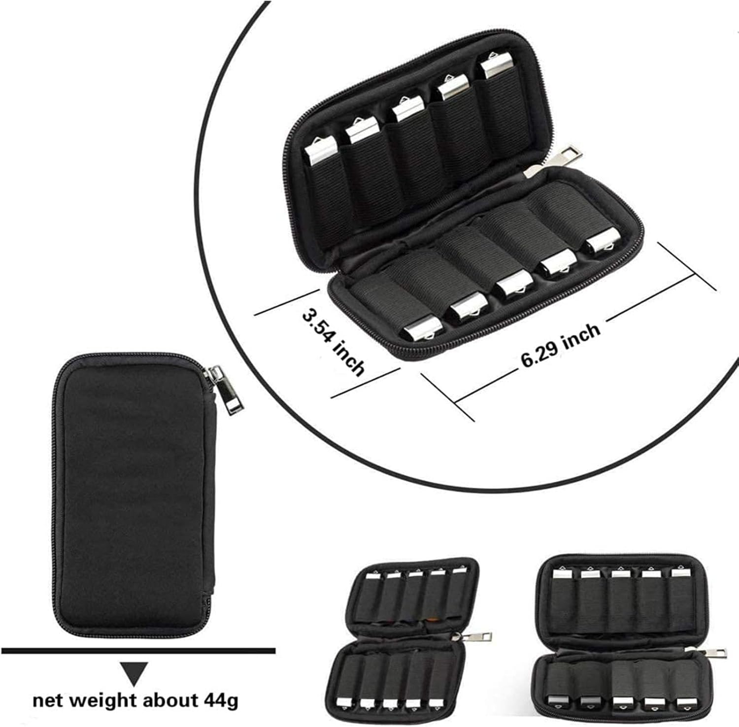 Electronic Case Organizer | Travel Cable Organizer Case Carry Case with 10 Slots | Waterproof USB Cable Accessories Bag U Disk Bag, Portable Storage Pouch for Cards