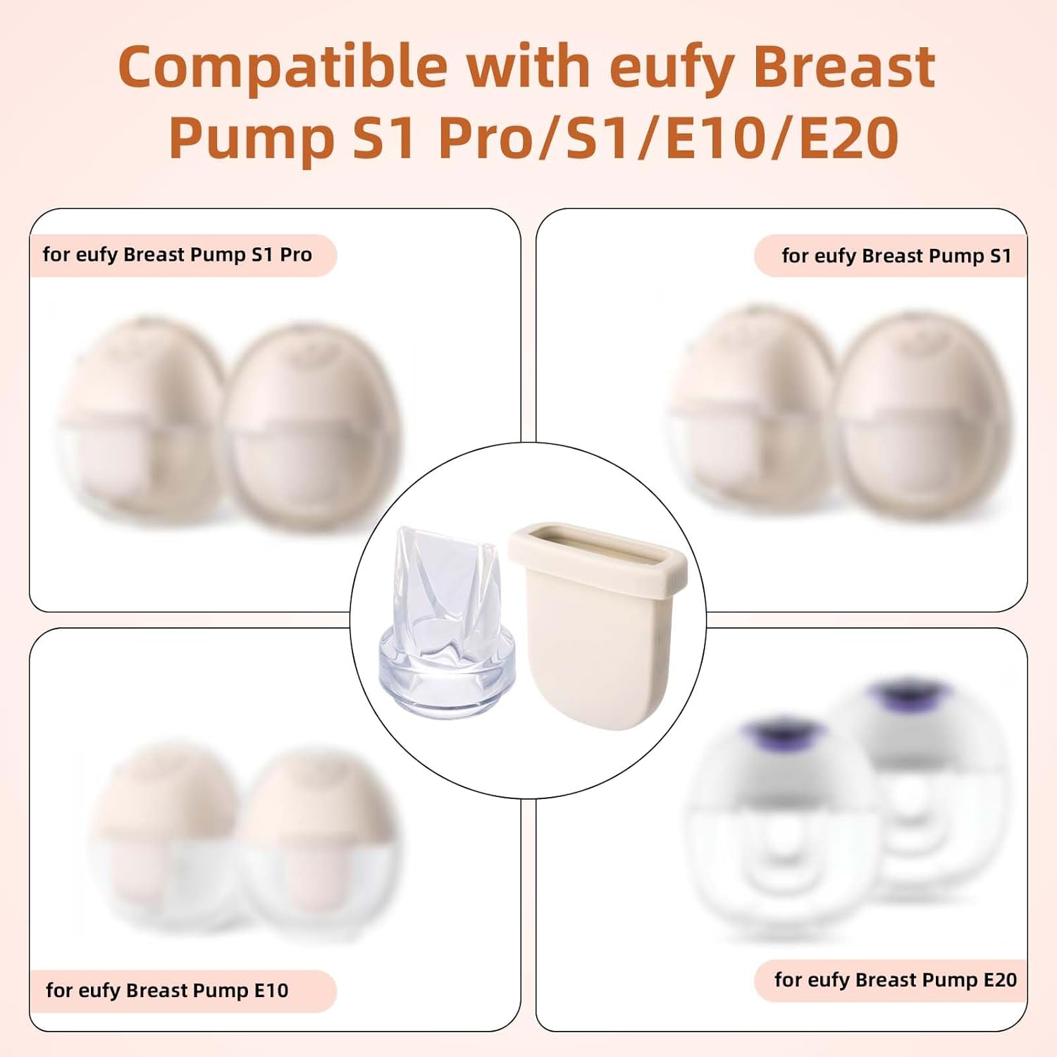 4Pcs Breast Pump Parts for Eufy, Silicone Diaphragms & Duckbill Valves Wearable Breast Pump Replacement Accessories Compatible with Eufy S1 Pro/S1/E10/E20 image number 4