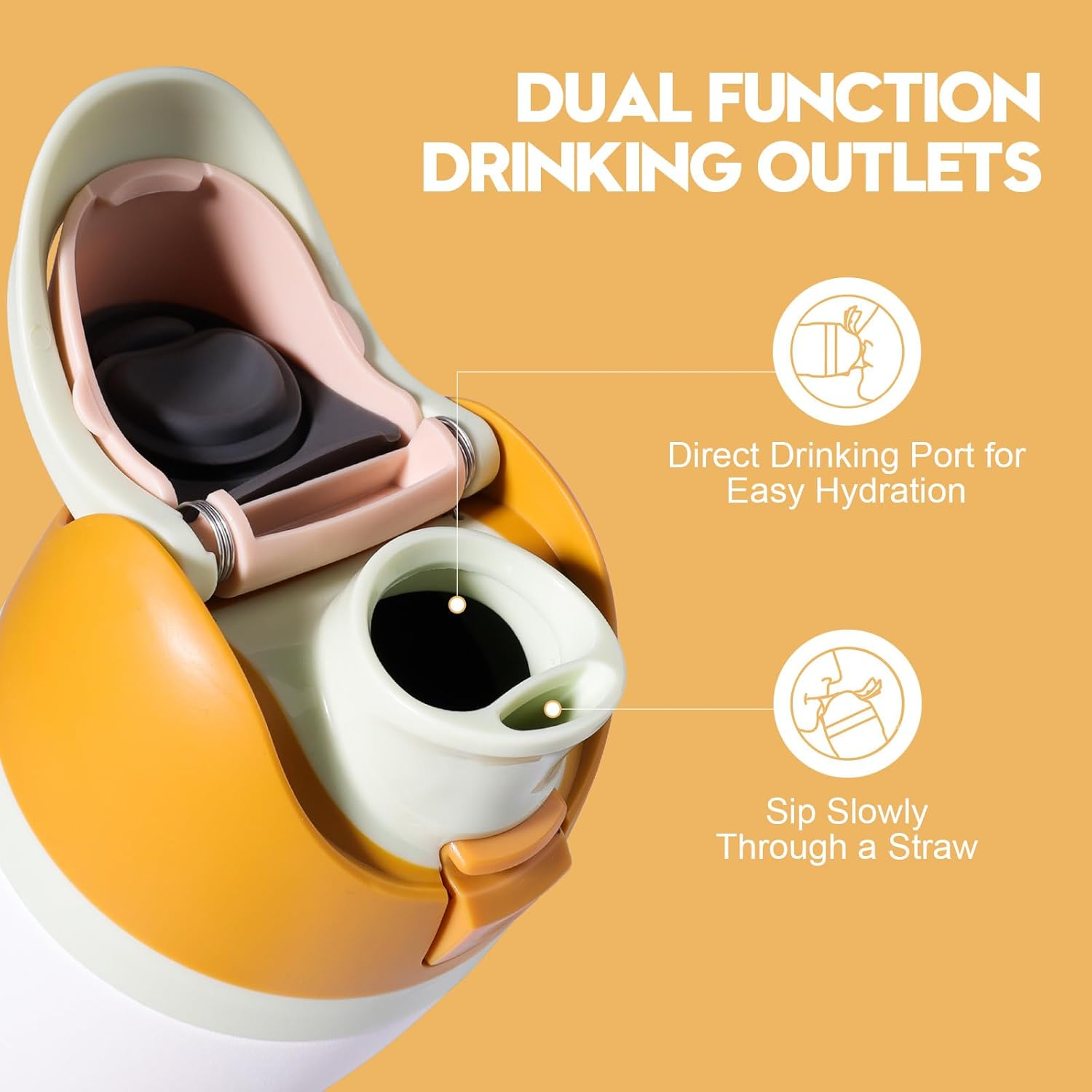 Renyqatt Replacement Lid for Owala Freesip, Compatible with Owala Cup 16Oz 24Oz 32Oz 40Oz, One Button Water Bottle Top Lid Replacement Accessory, Leakproof, Bpa-Free (Khaki) image number 5