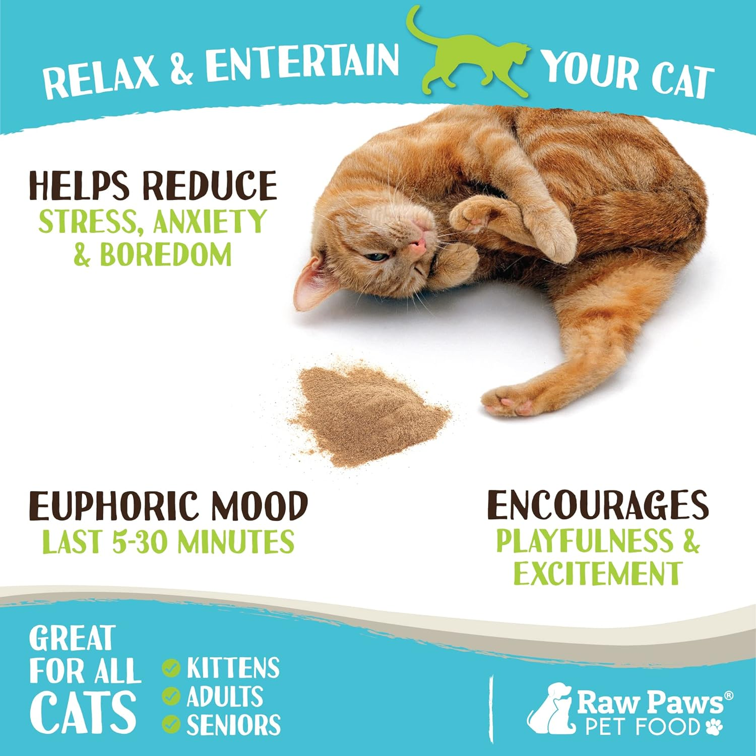 Raw Paws Silvervine for Cats, 75 Grams - 2X More Attractive than Catnip for Cats - 100% Silver Vine Gall Fruit Powder - Matatabi Silvervine Cat Toy for Indoor Cats Kitten Toys, Cat Nip Cat Alternative image number 1