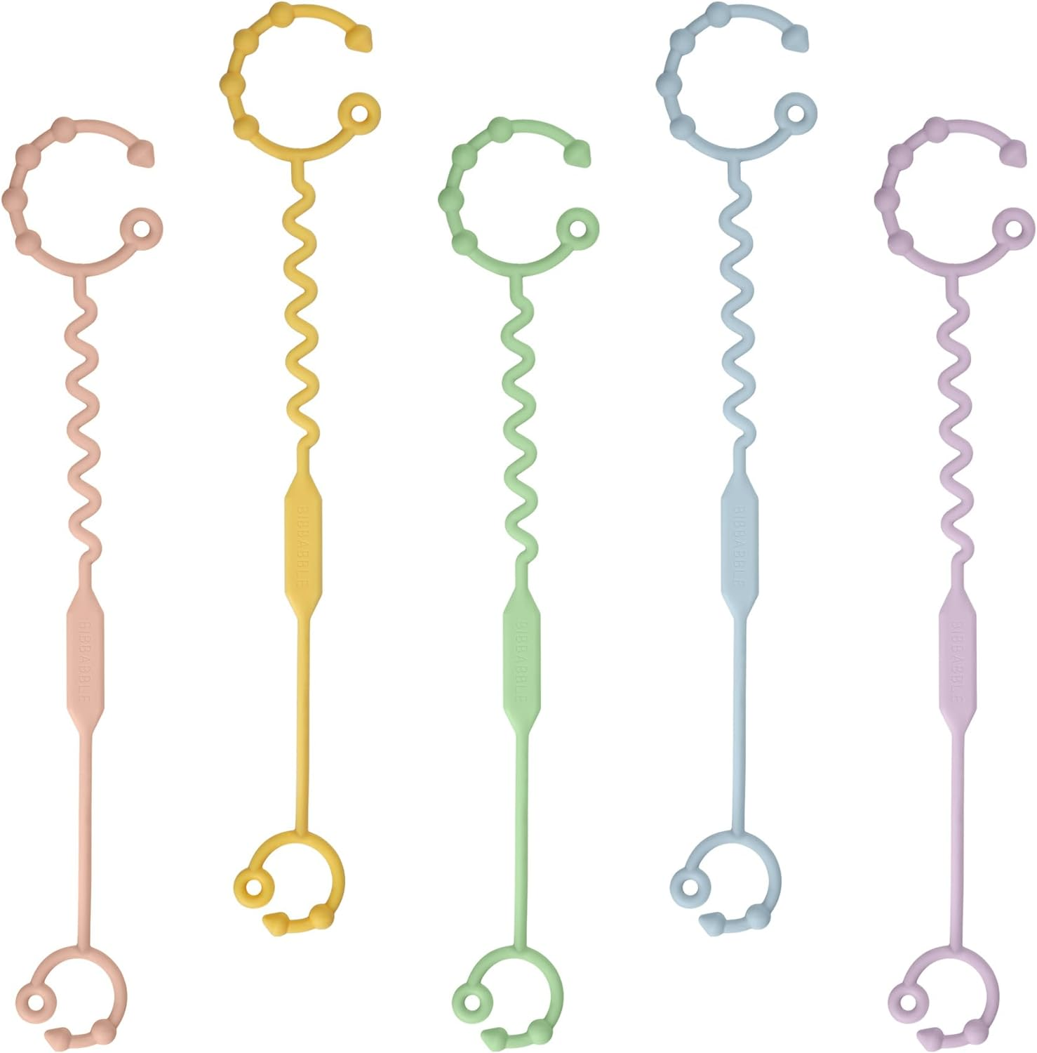 5 Pack Toy Safety Straps - Silicone Adjustable Toy Saver Straps for Pram, Stroller, High Chair, Crib, Car Seat - BPA Free (Multicolor) image number 1