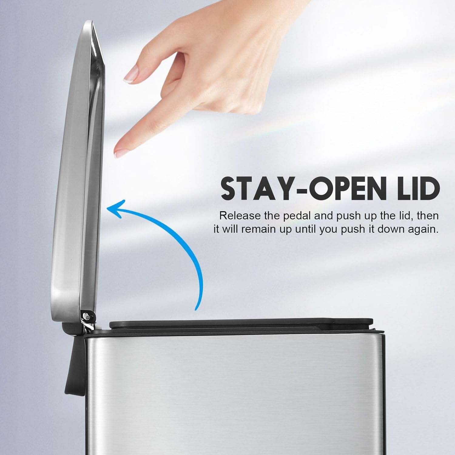 Maxkon 5L Small Pedal Rubbish Bin Stainless Steel Slim Waste Garbage Trash Can Soft Close Lid Bathroom Sliver 26 X 14 X 29 Cm