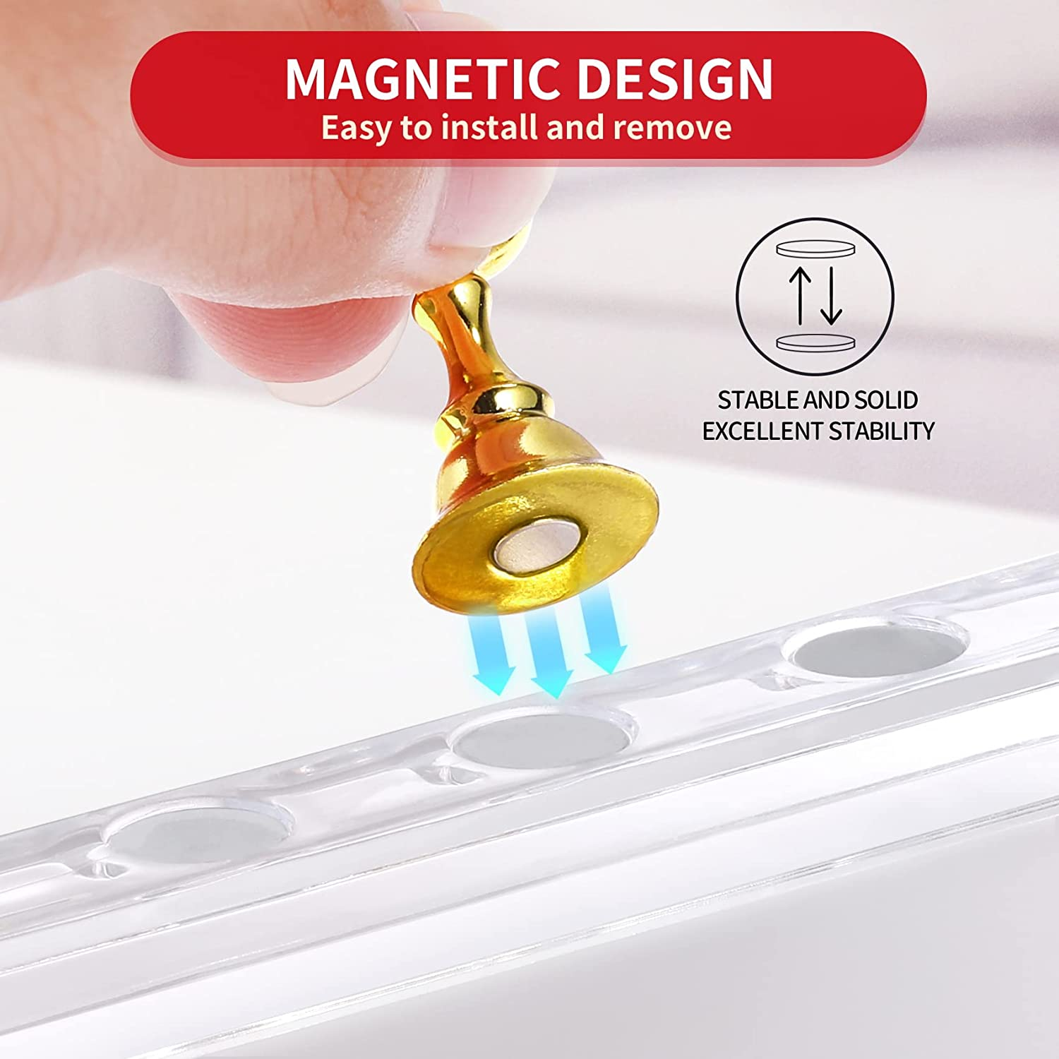 Annhua Nail Display Stand - Magnetic Nail Holder for Press on Nails, Pink, Acrylic, Fake Nails image number 1