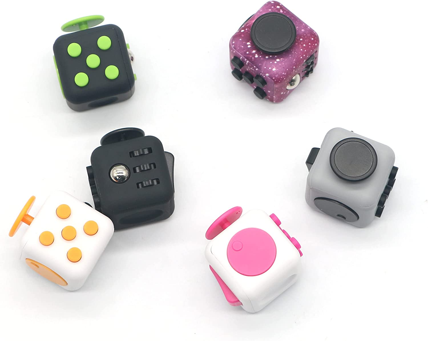 Fidget Cube 2PCS Stress Anxiety Pressure Relieving Toy Great for Adults and Children[Gift Idea][Relaxing Toy][Stress Reliever][Soft Material](1Pink&1Black) image number 6