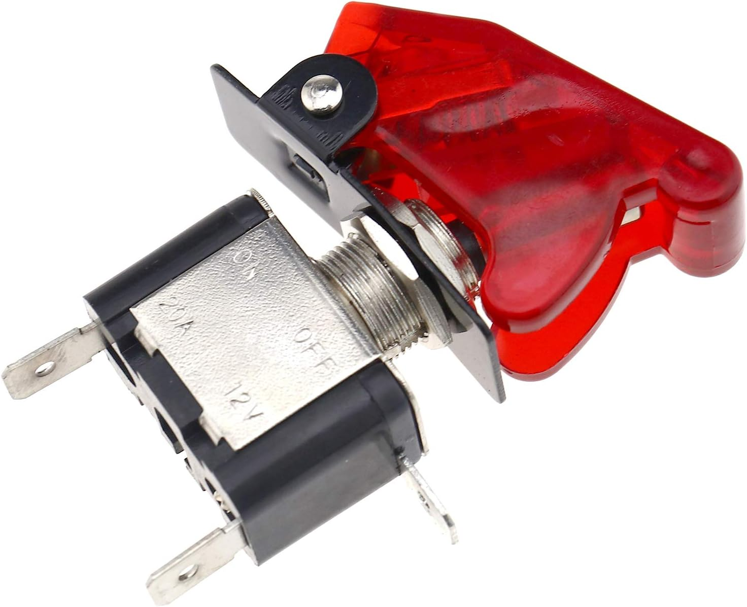 SING F LTD 5X 12V 20A Red Cover LED Toggle Switch SPST for Racing Car Van ATV Motor Boat image number 2