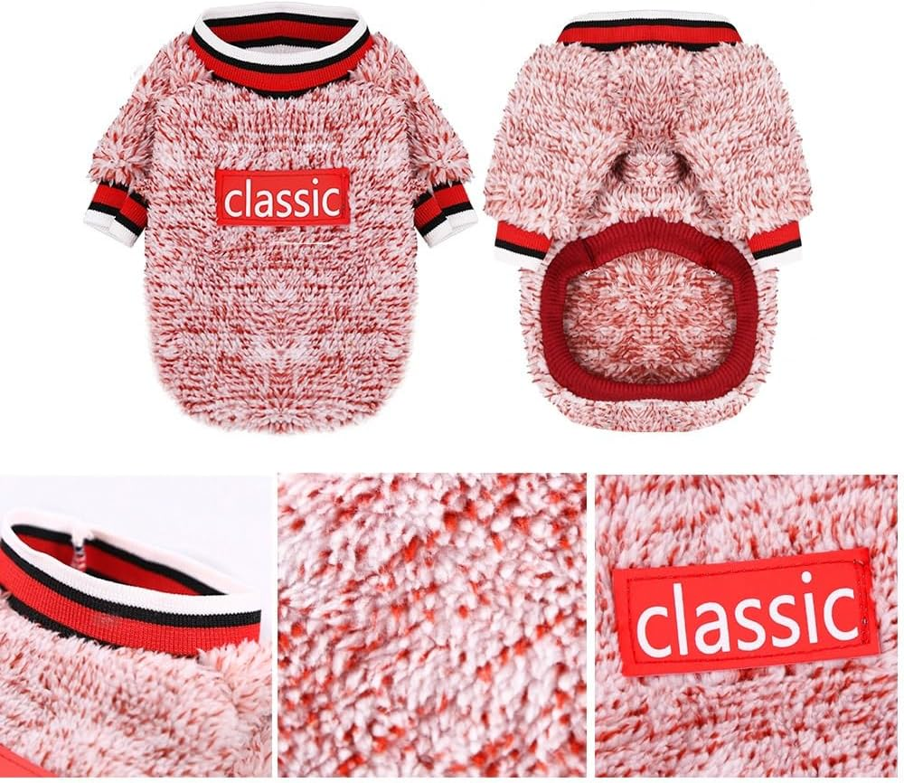Classic Pet Puppy Sweater for Small Dogs Winter Warm Dog Clothes Soft Doggie Sweater Fashionable Dog Coat Dog Sweatshirts Dog Pullover Dogs Cats (Style 1, X-Small) image number 5