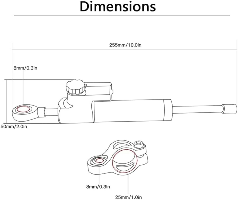 Motorcycle Steering Stabilizer for MT-09 for MT09 for MT for FZ 09 FZ09 FZ-09 2013-2020 Motorcycle Steering Stabilize Damper Bracket Mount Shock Damper (Color : W) image number 3