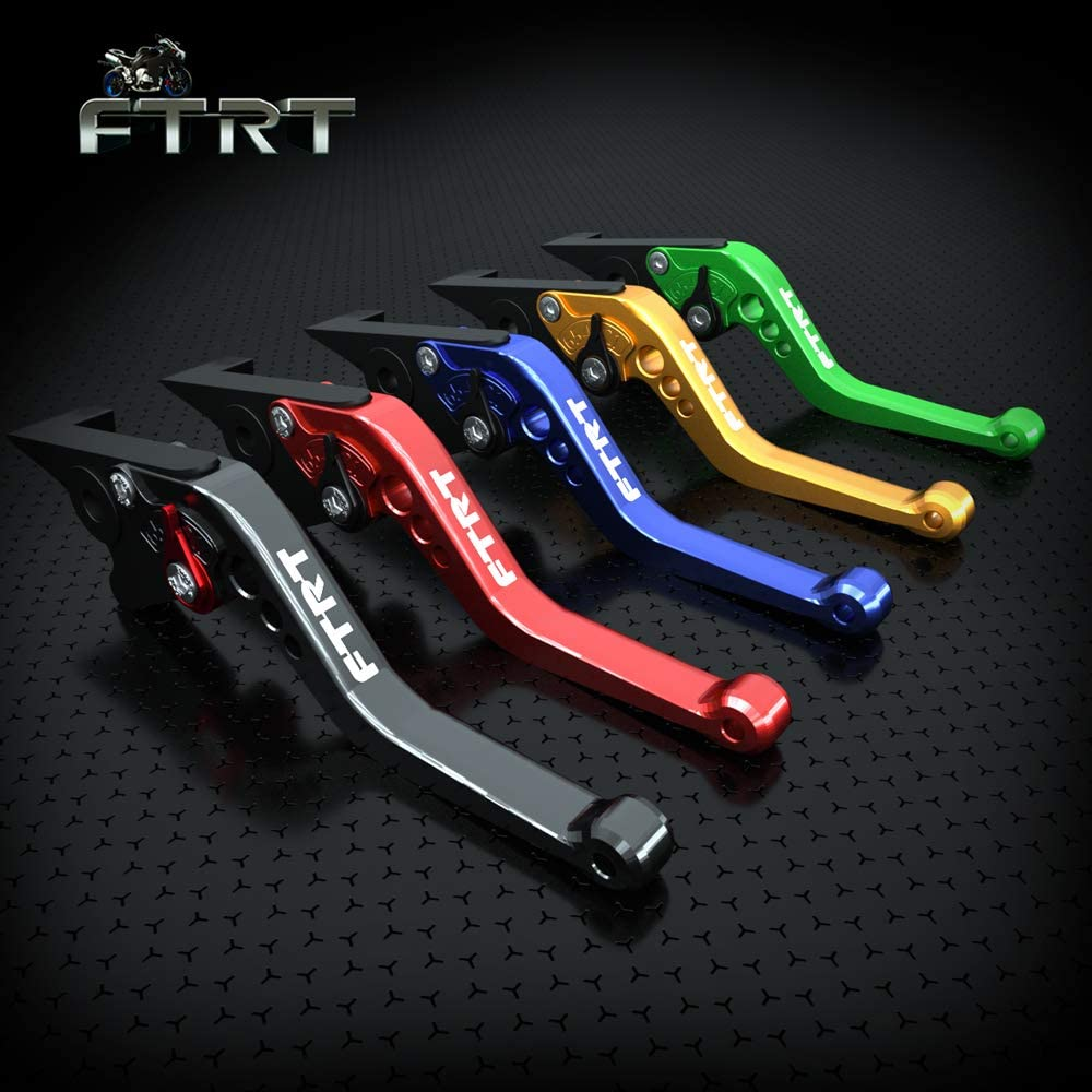 Short Brake Clutch Levers for NINJA 250R 08-12, NINJA 300R 13-17,Z300 13-17, Z250/SL 15-16,Z125 Pro 2017,KLX125/D-TRACKER125 10-16,KLX250/D-TRACKER 08-16,KLX150S 09-13 Black - Green image number 2