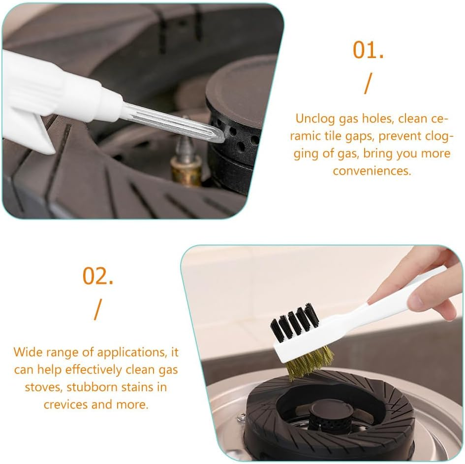 Healeved Gas Stove Wire Brush Cleaner Heavy Duty Multipurpose Kitchen Scrub Brush for Stoves Ovens Grills Stiff Bristles for Effective Grease Grime Removal Essential image number 1